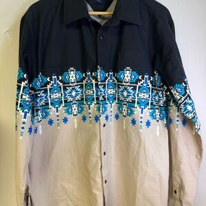 Panhandle Men’s XL Western with black pearl snaps Shirt